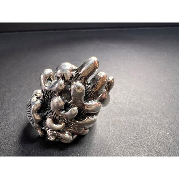 Sterling silver fungi coral ring size 7 - Picture 9 of 11